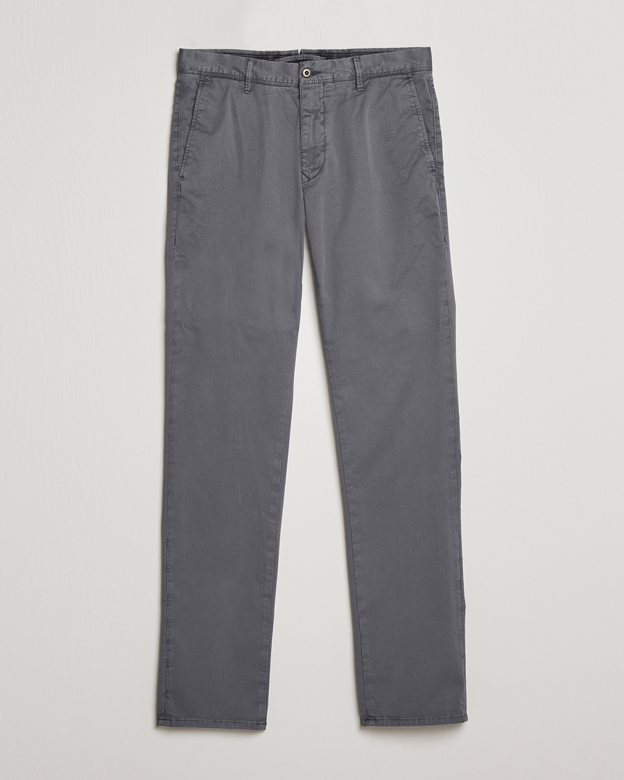 Homme | Pantalons | Incotex | Slim Fit Garment Dyed Slacks Dark Grey
