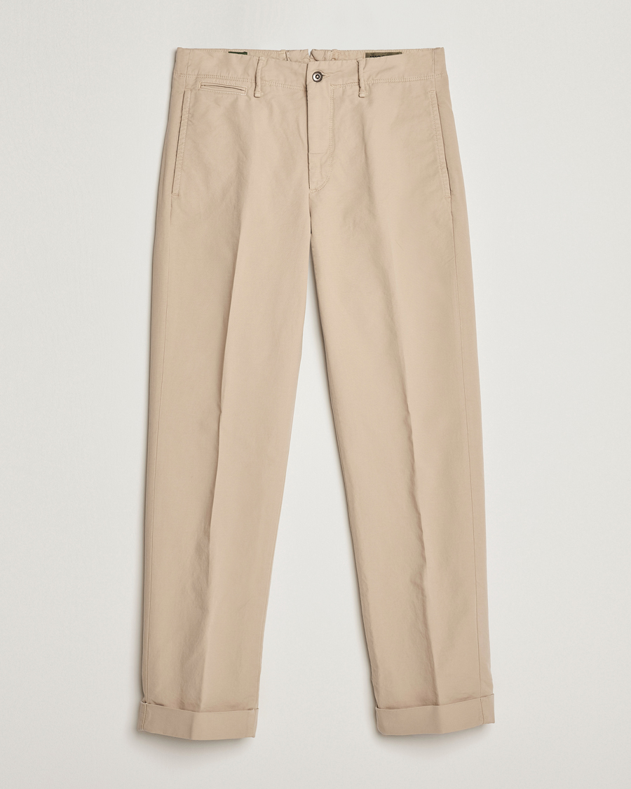 Homme | Pantalons | Incotex | Regular Fit Cotton Stretch Slacks Beige