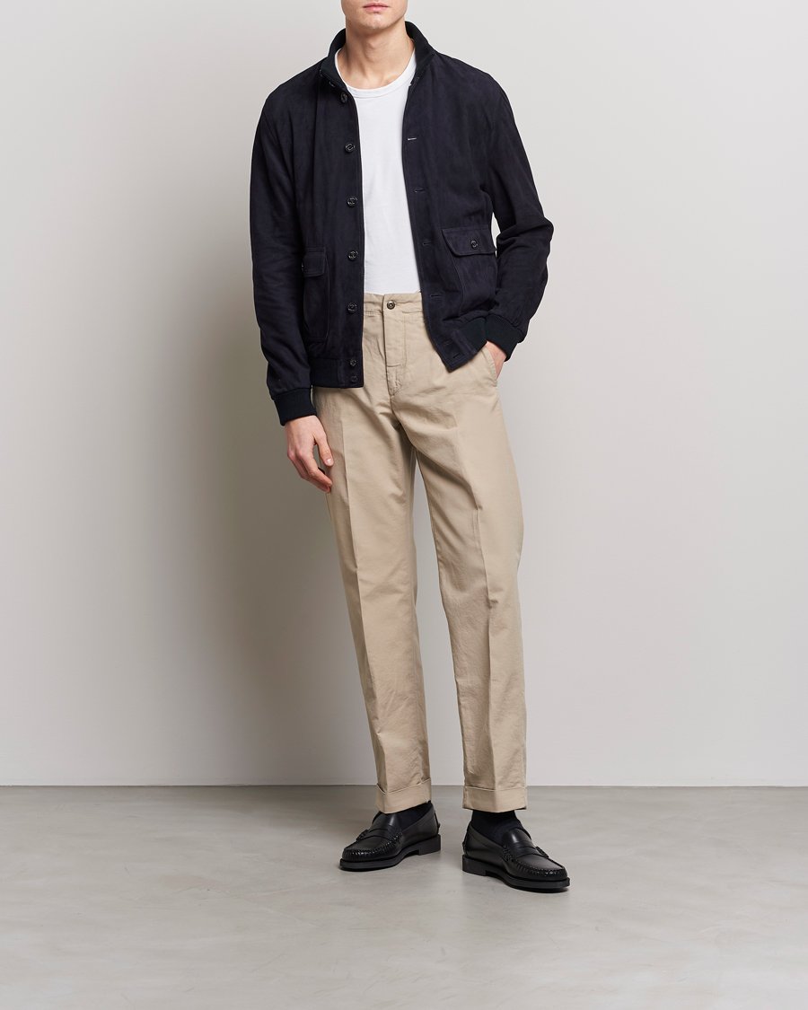 Homme | Pantalons | Incotex | Regular Fit Cotton Stretch Slacks Beige