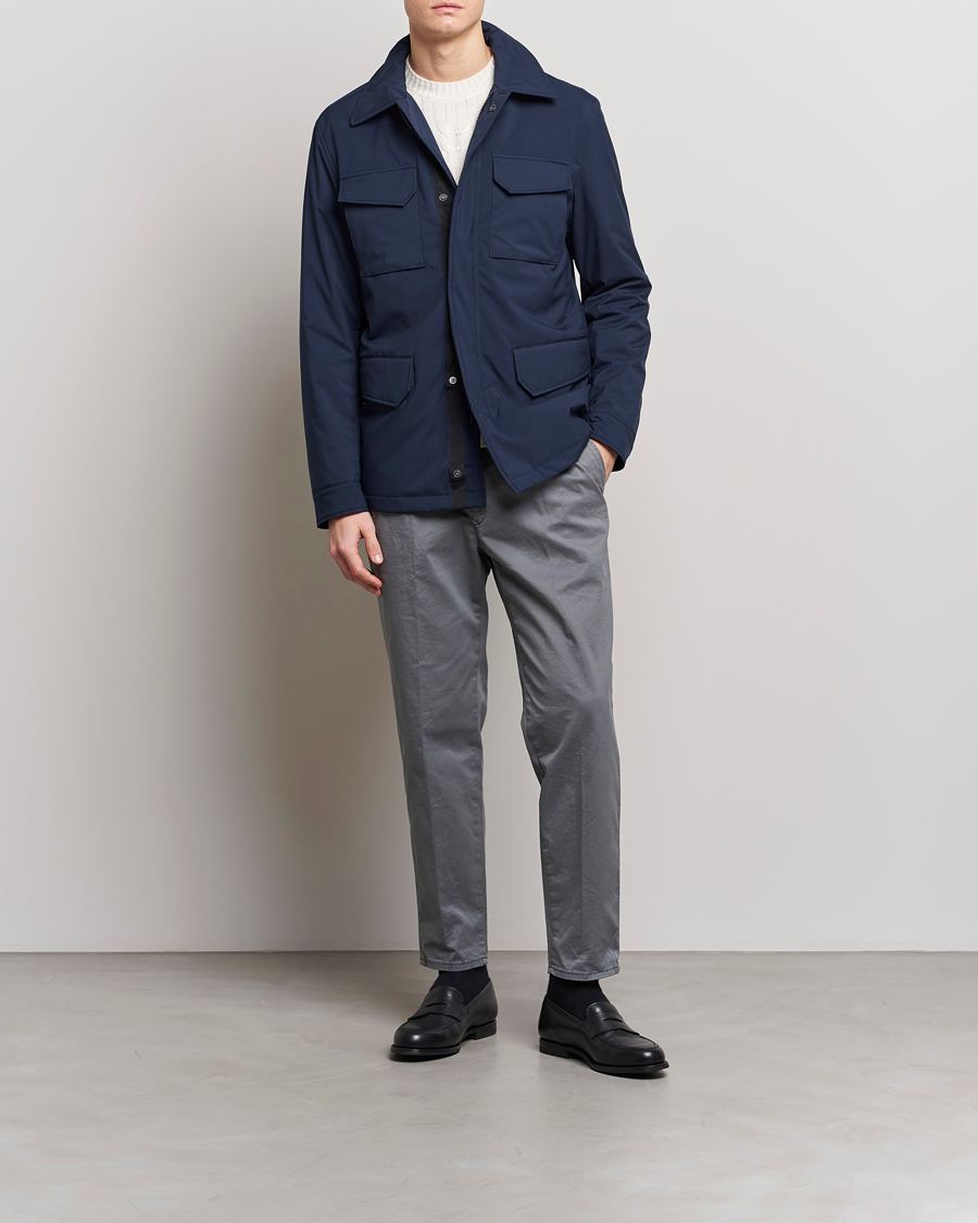 Homme | Pantalons | Incotex | Tapered Fit Pleated Slacks Dark Grey
