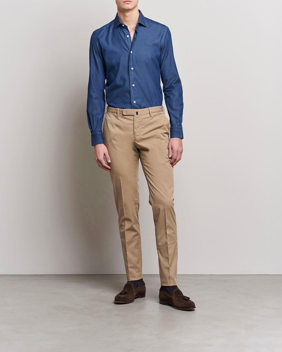 Homme | Pantalons | Incotex | Slim Fit Comfort Chinos Beige