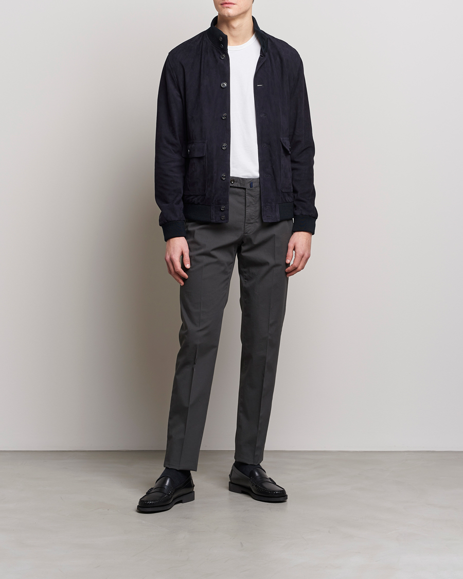 Homme | Pantalons | Incotex | Regular Fit Comfort Chinos Charcoal
