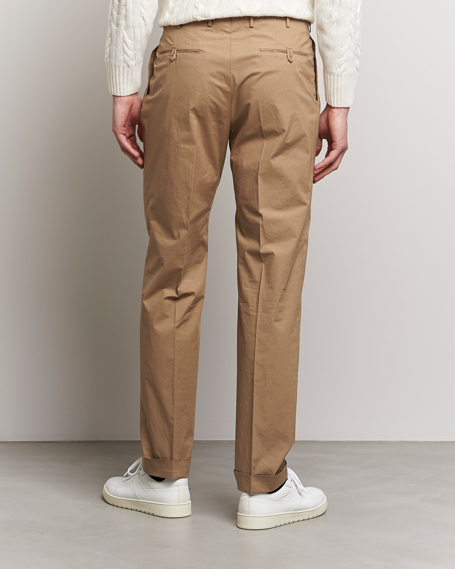 Homme | Pantalons | Incotex | Carrot Fit Popelino Lightweight Cotton Trousers Khaki