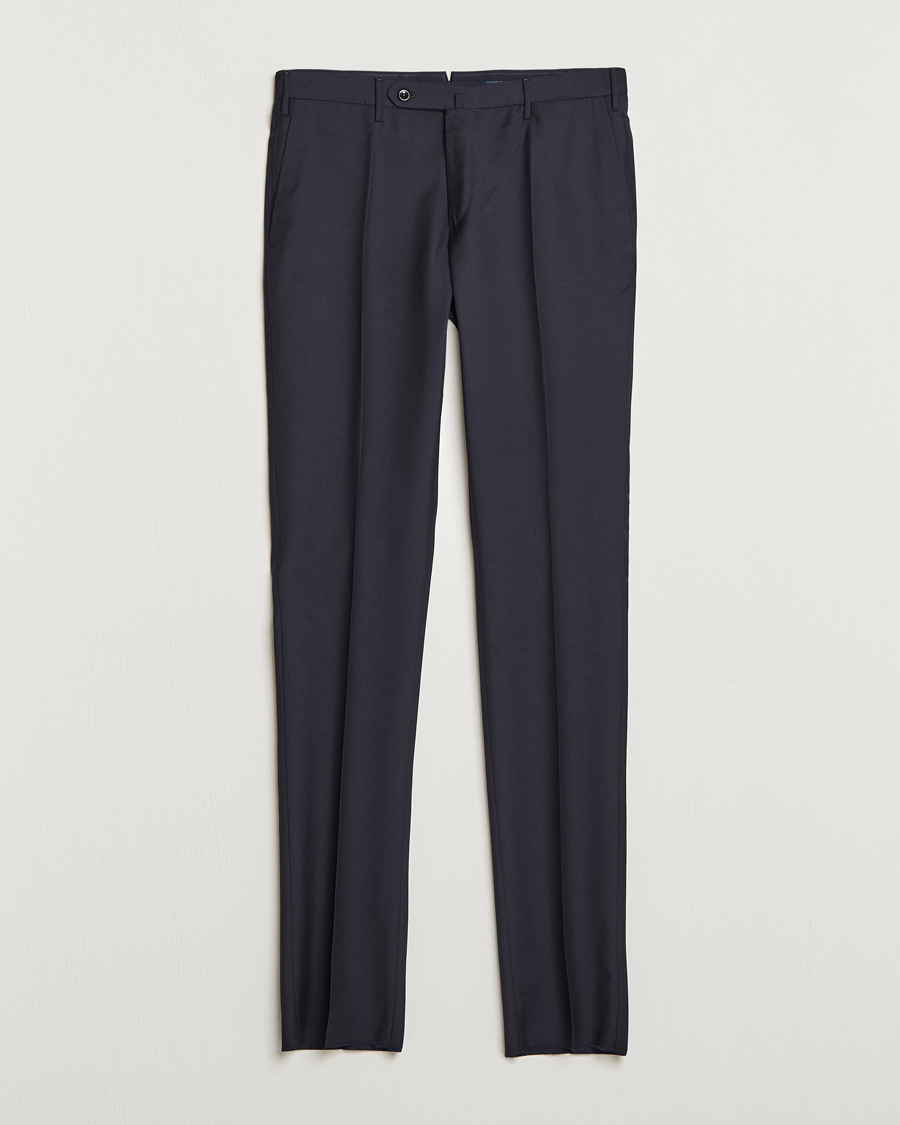 Homme | Pantalons | Incotex | Slim Fit Tropical Wool Trousers Navy