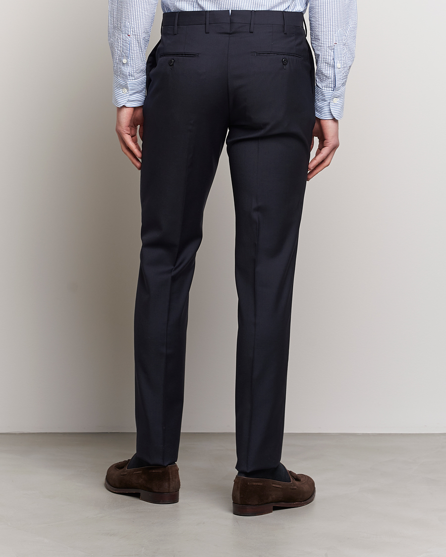 Homme | Pantalons | Incotex | Slim Fit Tropical Wool Trousers Navy