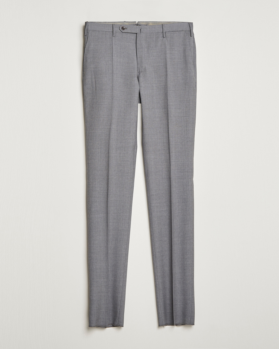 Homme | Pantalons | Incotex | Slim Fit Tropical Wool Trousers Light Grey