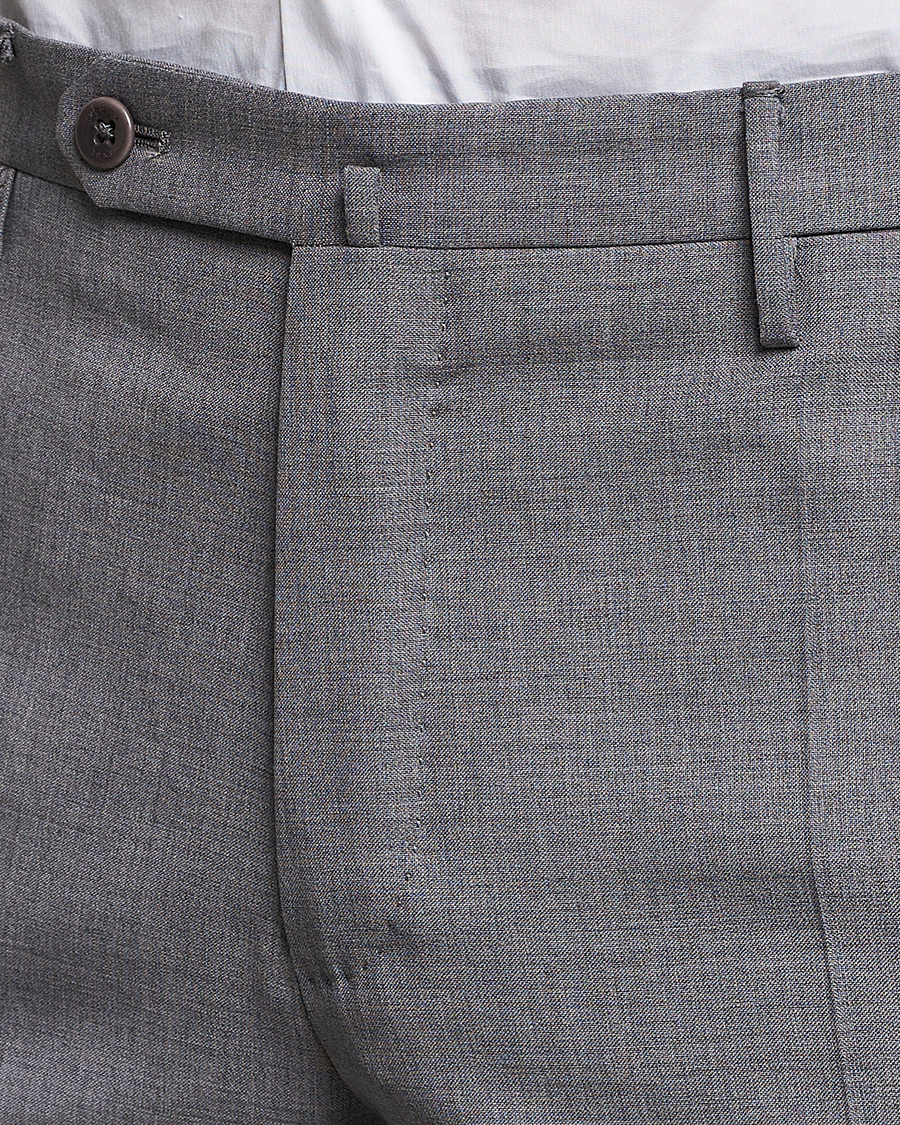 Homme | Pantalons | Incotex | Slim Fit Tropical Wool Trousers Light Grey