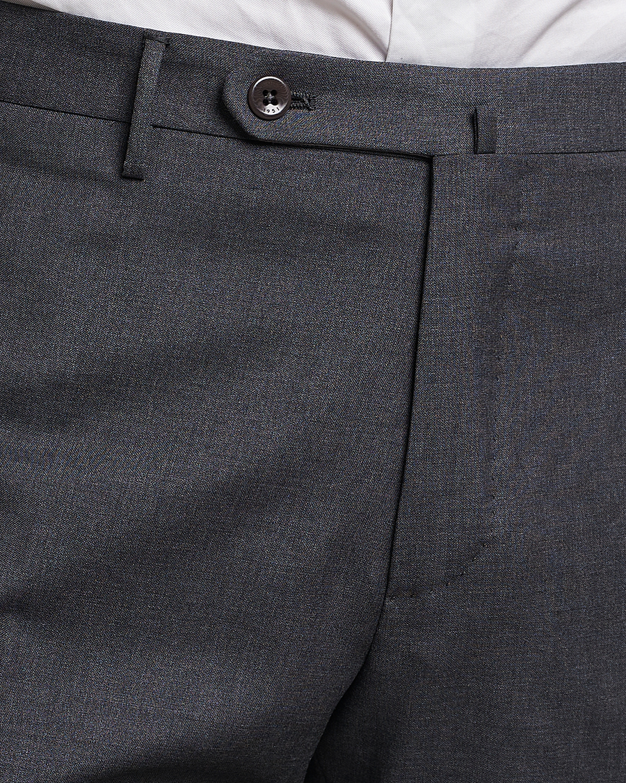 Homme | Pantalons | Incotex | Slim Fit Tropical Wool Trousers Dark Grey
