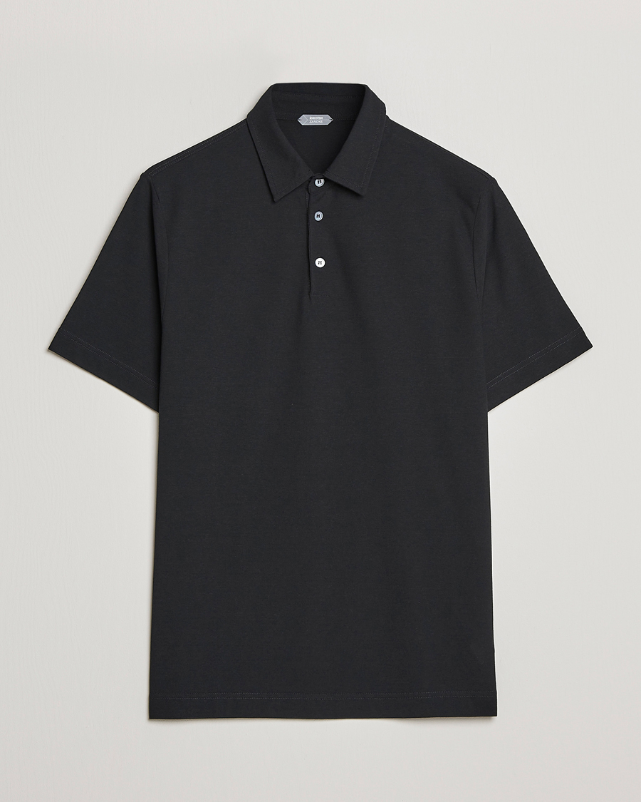 Homme | Polos | Zanone | Ice Cotton Polo Black