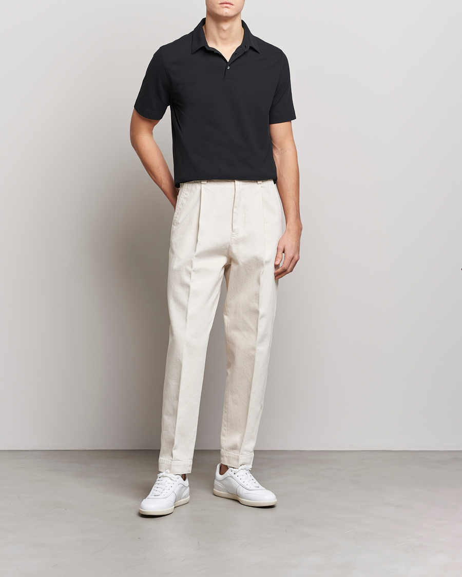 Homme | Polos | Zanone | Ice Cotton Polo Black