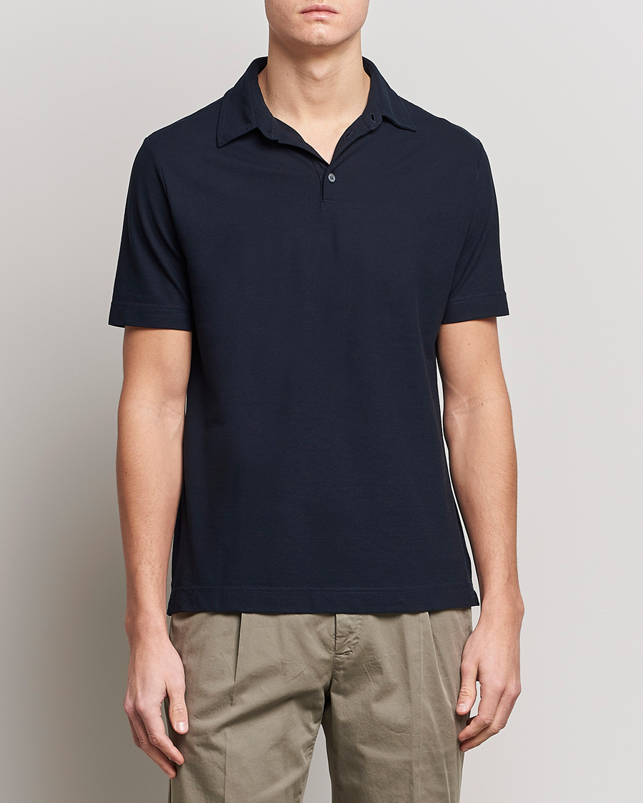 Homme | Polos | Zanone | Ice Cotton Polo Navy