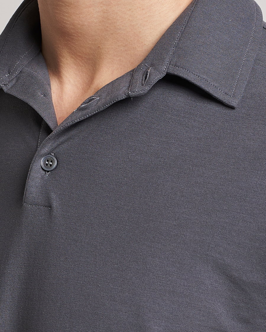 Homme | Polos | Zanone | Ice Cotton Polo Dark Grey
