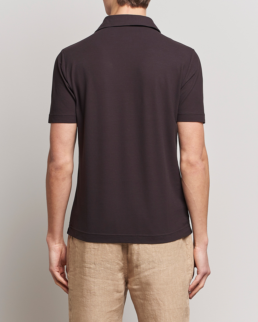 Homme | Polos | Zanone | Ice Cotton Polo Dark Brown
