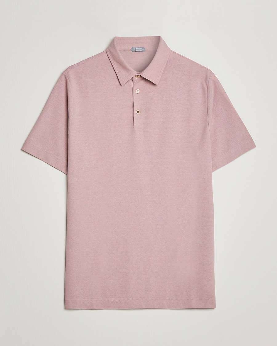 Homme | Polos | Zanone | Ice Cotton Polo Washed Pink