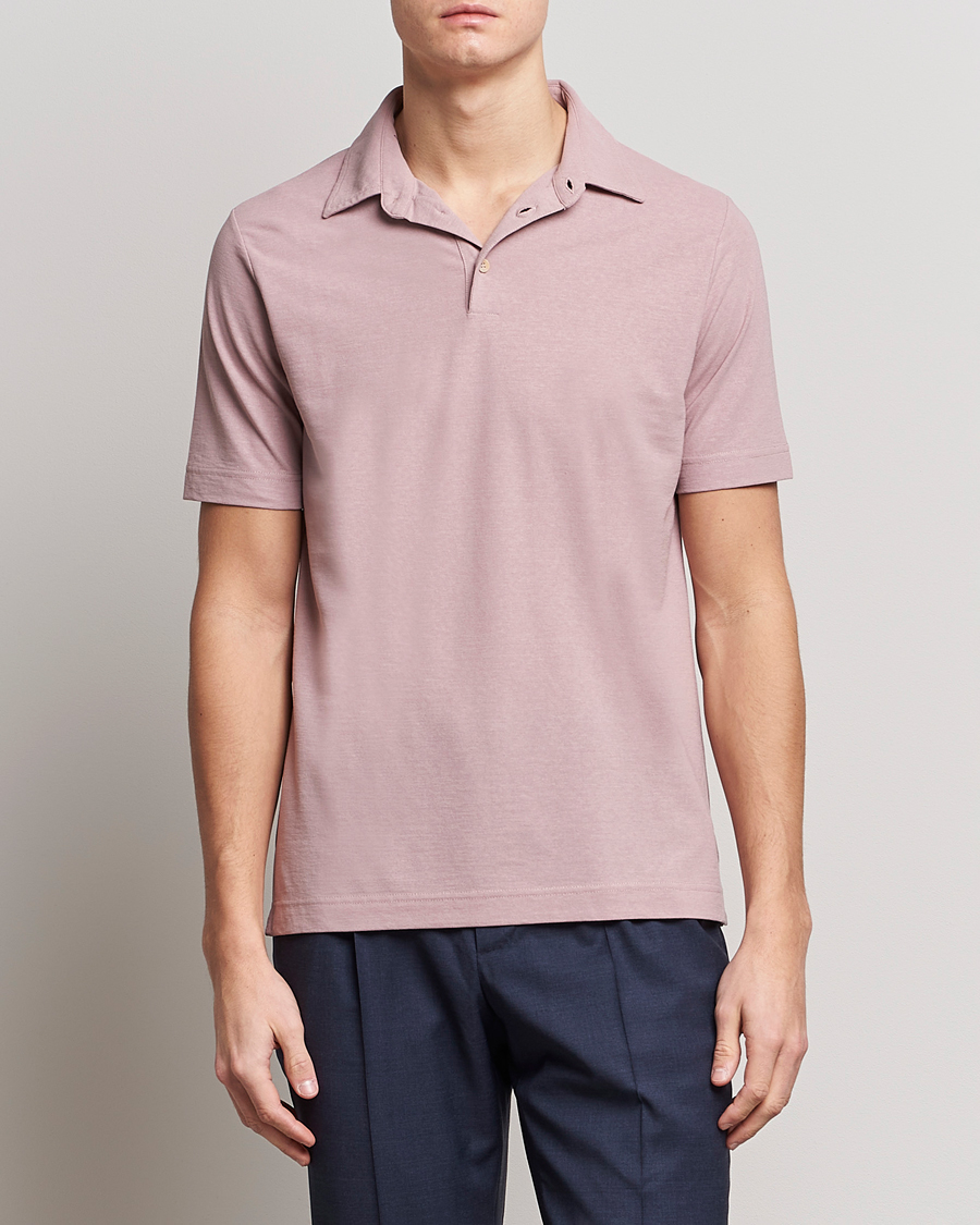 Homme | Polos | Zanone | Ice Cotton Polo Washed Pink