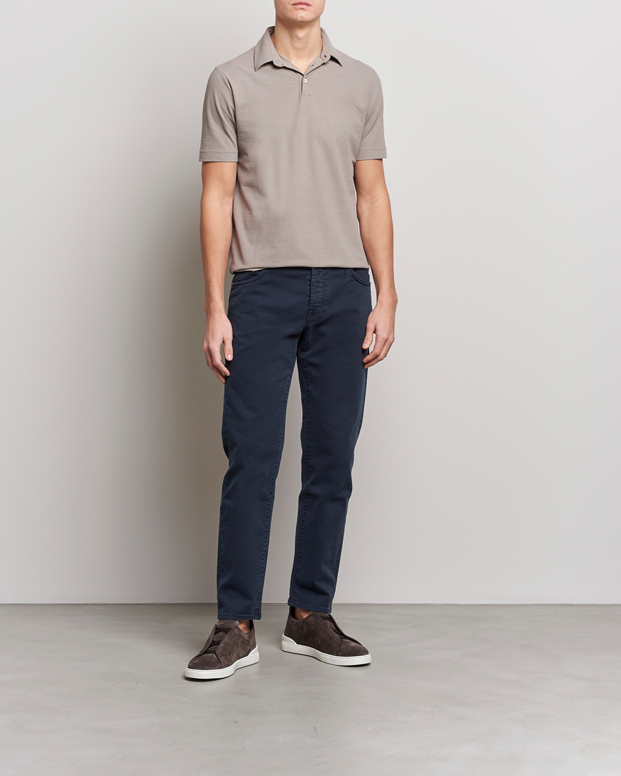 Homme | Polos | Zanone | Ice Cotton Polo Beige
