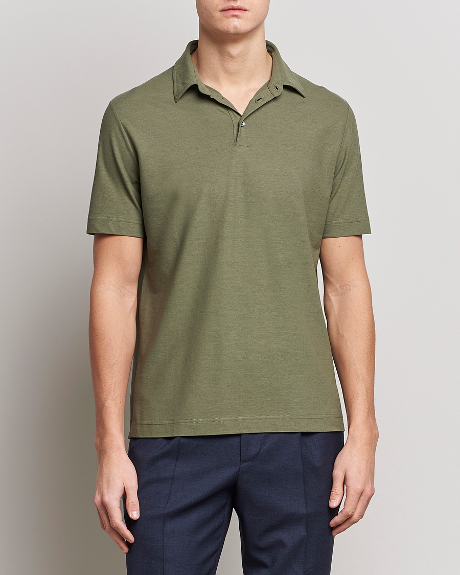 Homme | Polos | Zanone | Ice Cotton Polo Olive