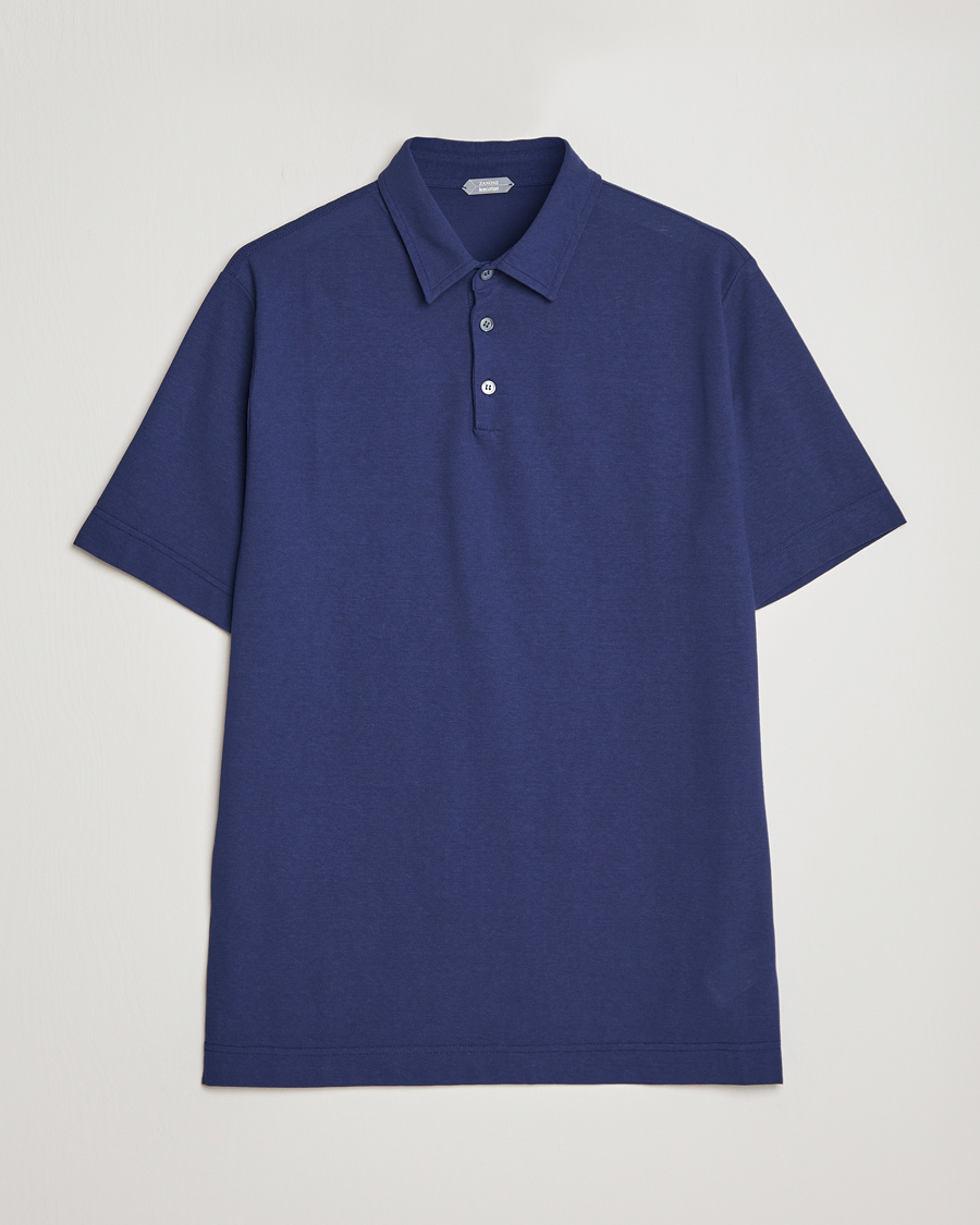 Homme | Polos | Zanone | Ice Cotton Polo Electric Blue