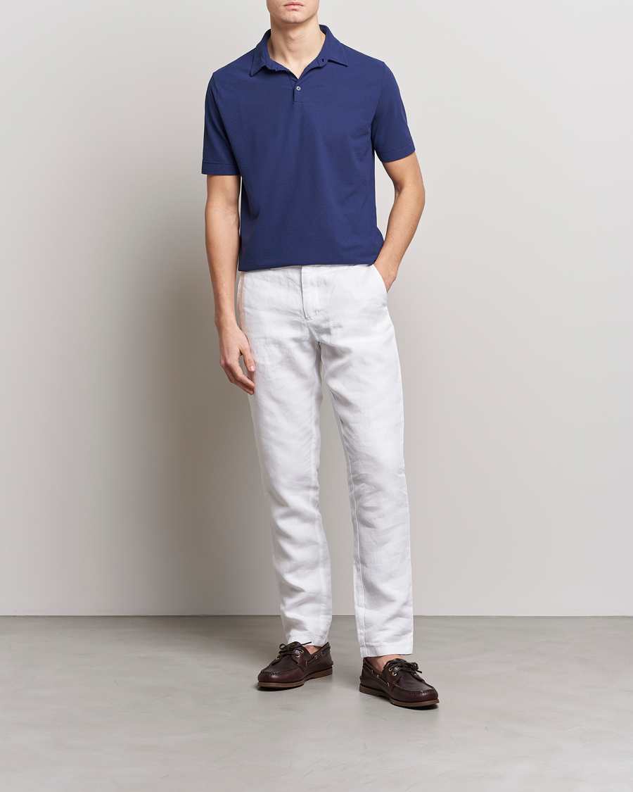 Homme | Polos | Zanone | Ice Cotton Polo Electric Blue