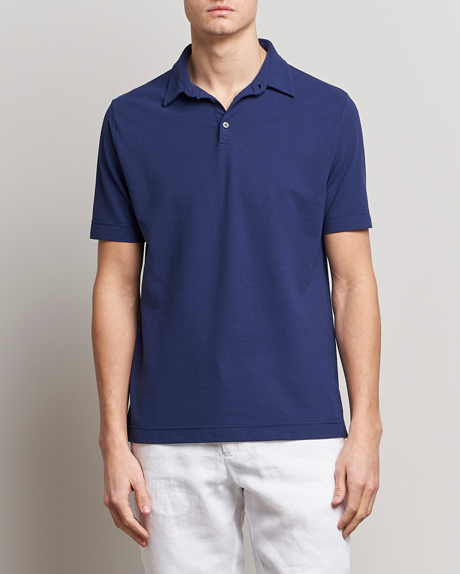 Homme | Polos | Zanone | Ice Cotton Polo Electric Blue