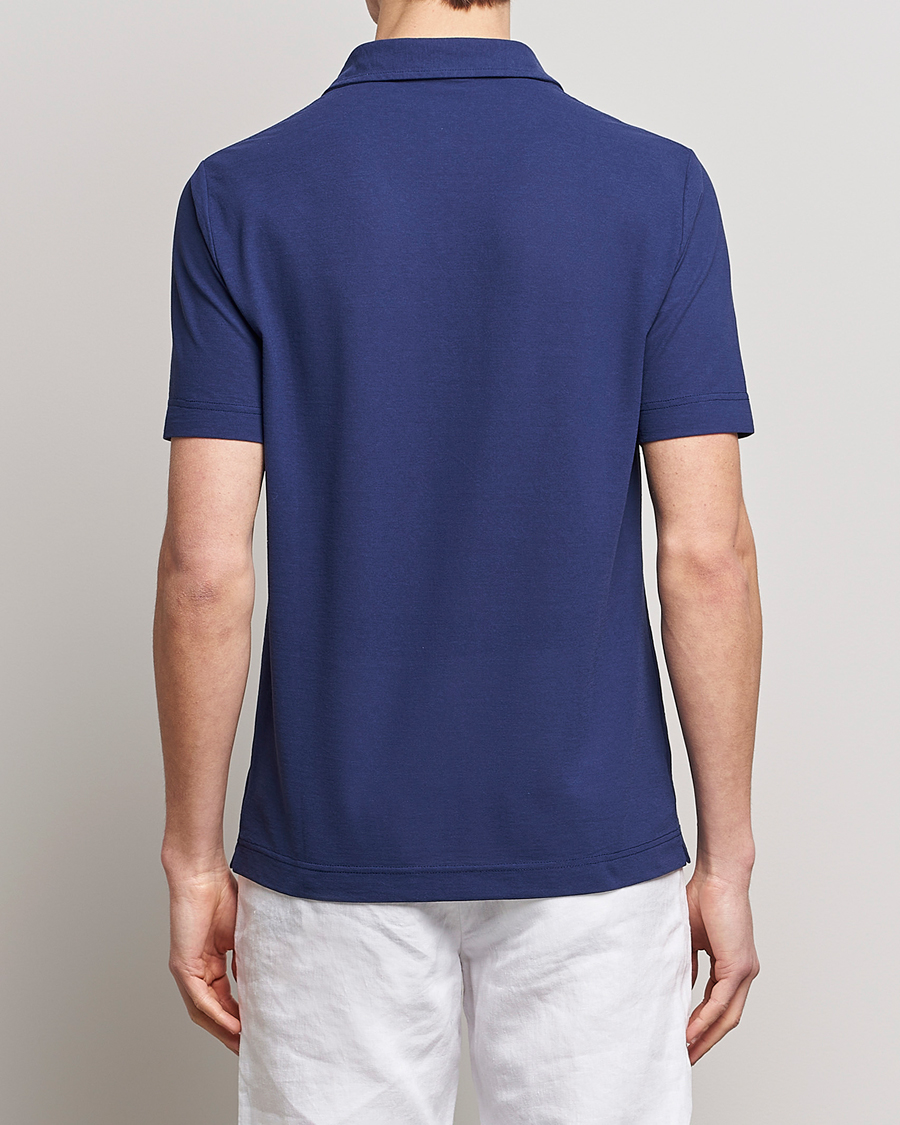 Homme | Polos | Zanone | Ice Cotton Polo Electric Blue