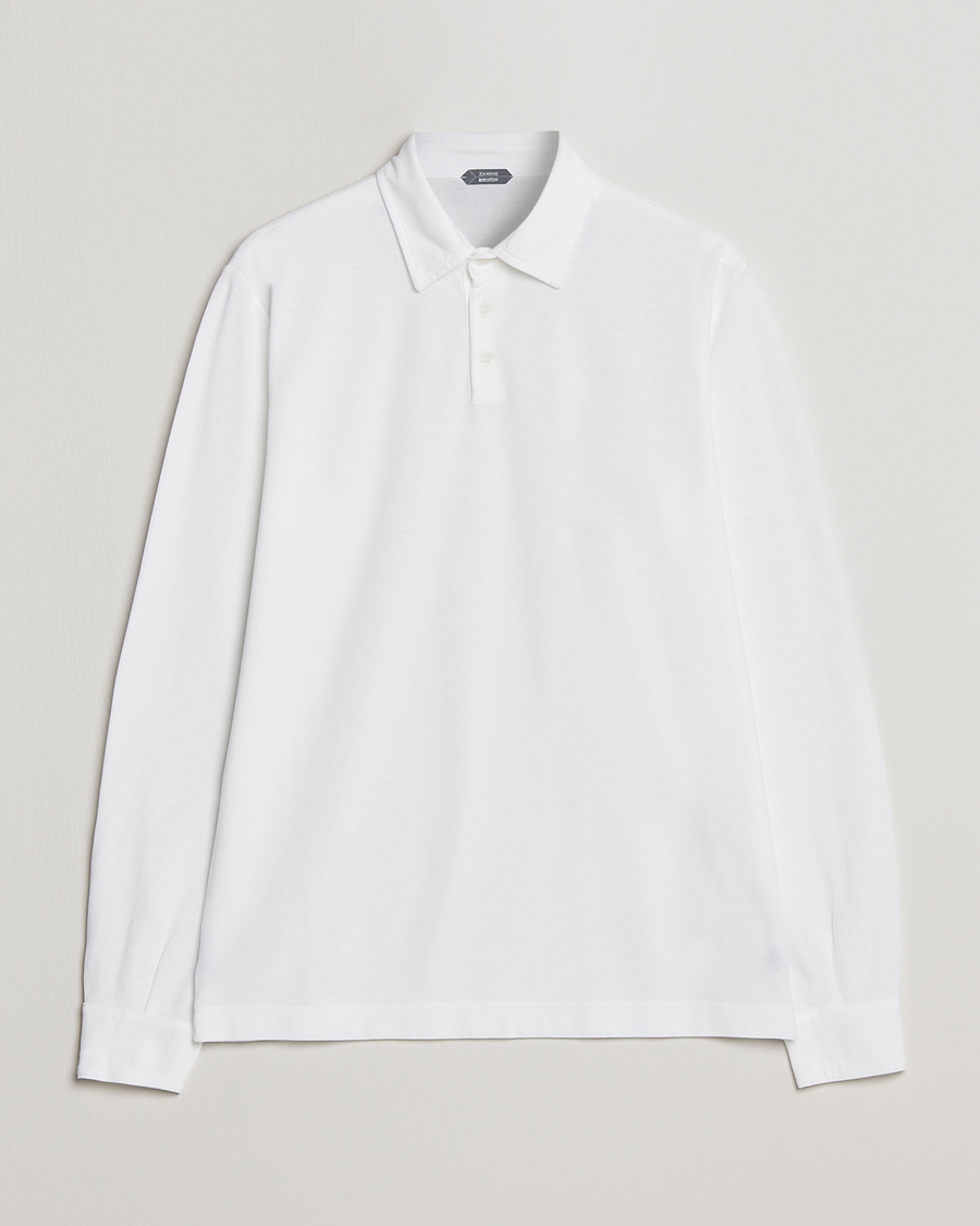 Homme | Pulls Et Tricots | Zanone | Ice Cotton Long Sleeve Polo White