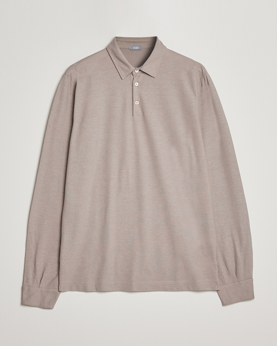 Homme | Pulls Et Tricots | Zanone | Ice Cotton Long Sleeve Polo Beige