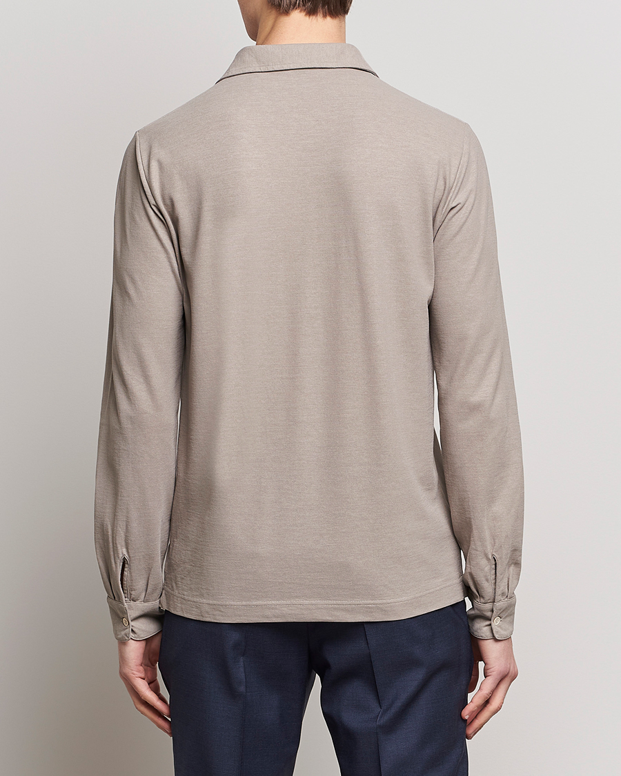 Homme | Pulls Et Tricots | Zanone | Ice Cotton Long Sleeve Polo Beige
