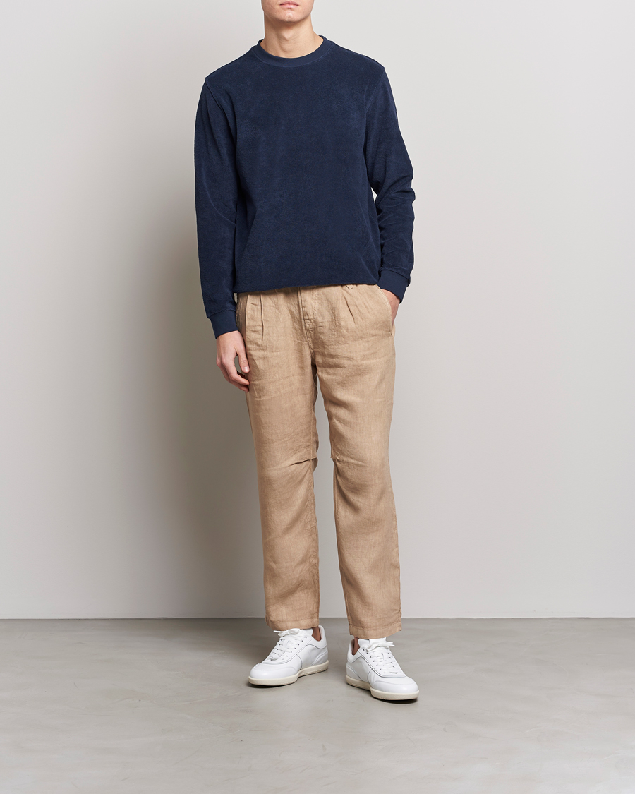 Homme | Pulls Et Tricots | Zanone | Terry Cotton Crew Neck Navy