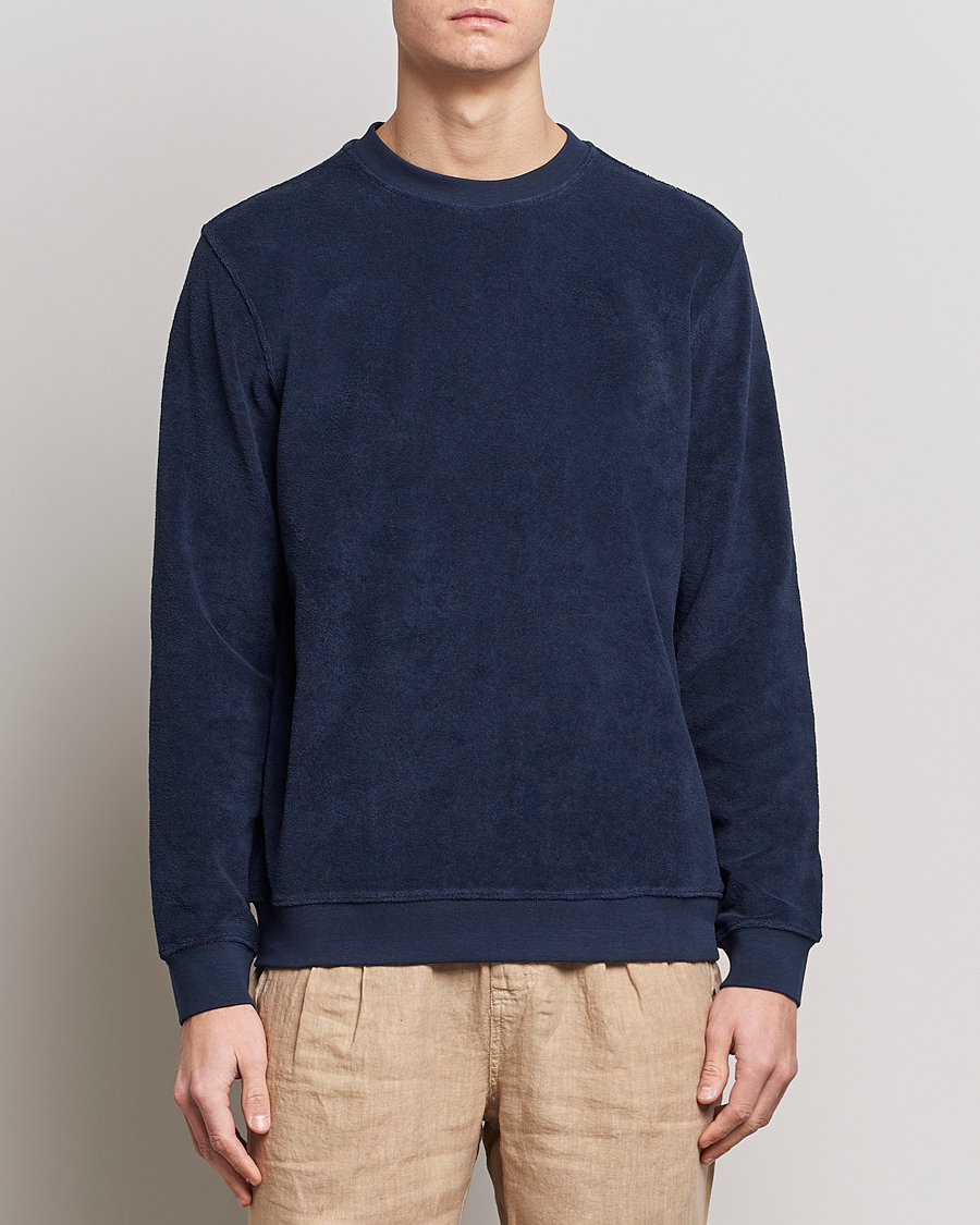 Homme | Pulls Et Tricots | Zanone | Terry Cotton Crew Neck Navy