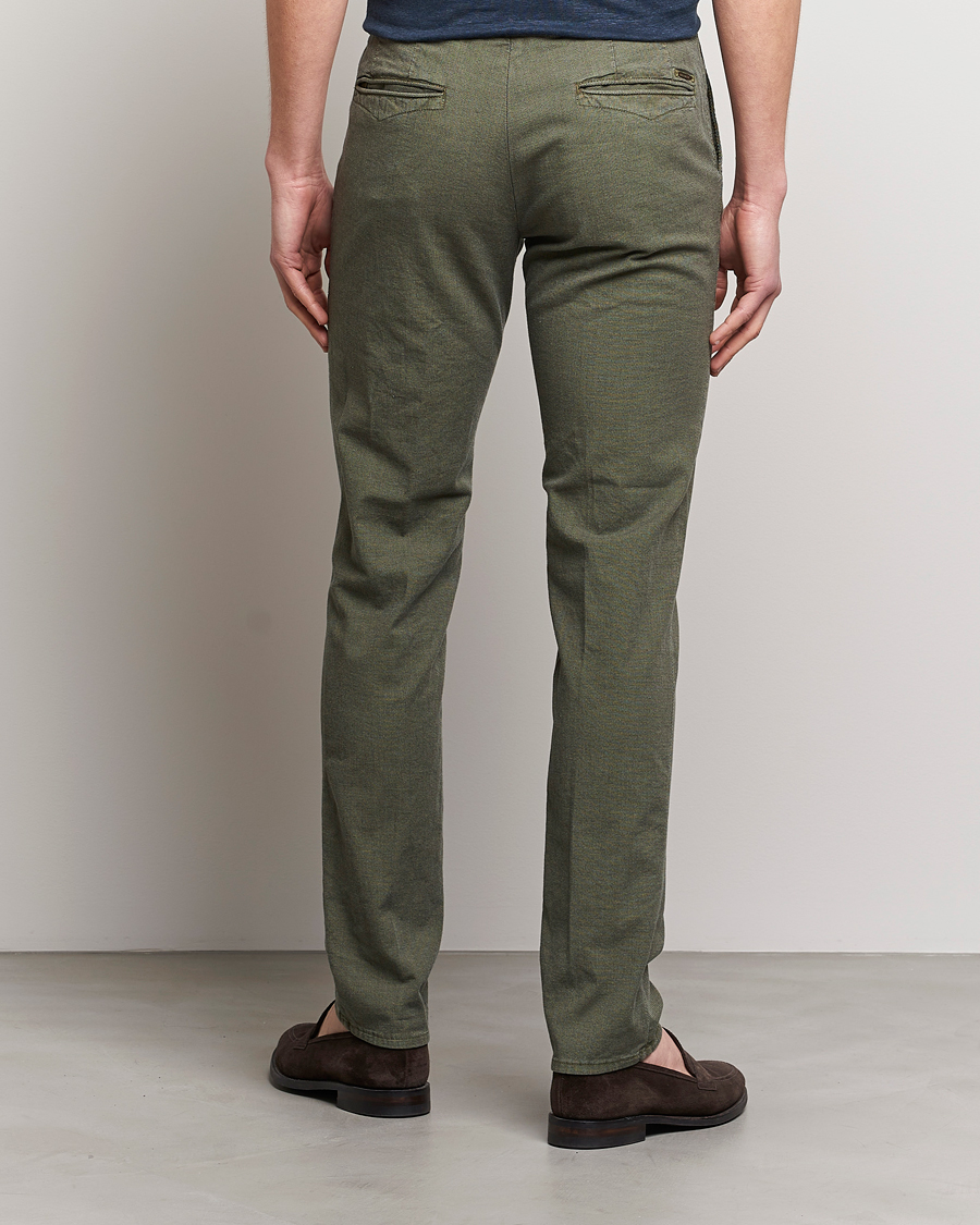 Homme | Pantalons | Incotex | Slim Fit Overdyed Pattern Slacks Dark Green