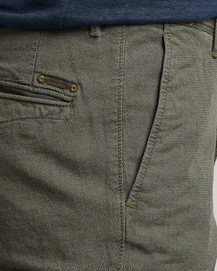 Homme | Pantalons | Incotex | Slim Fit Overdyed Pattern Slacks Dark Green