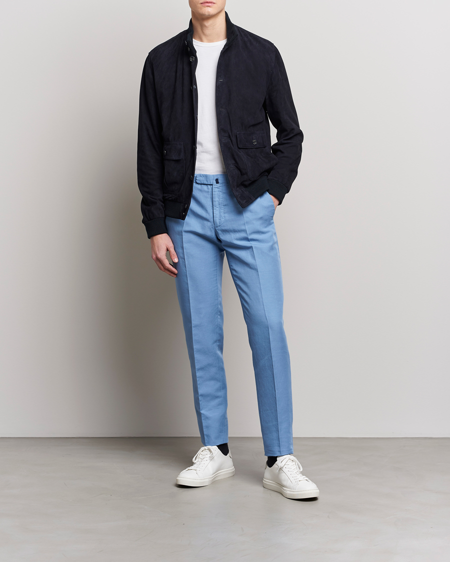 Homme | Pantalons | Incotex | Slim Fit Chinolino Trousers Light Blue
