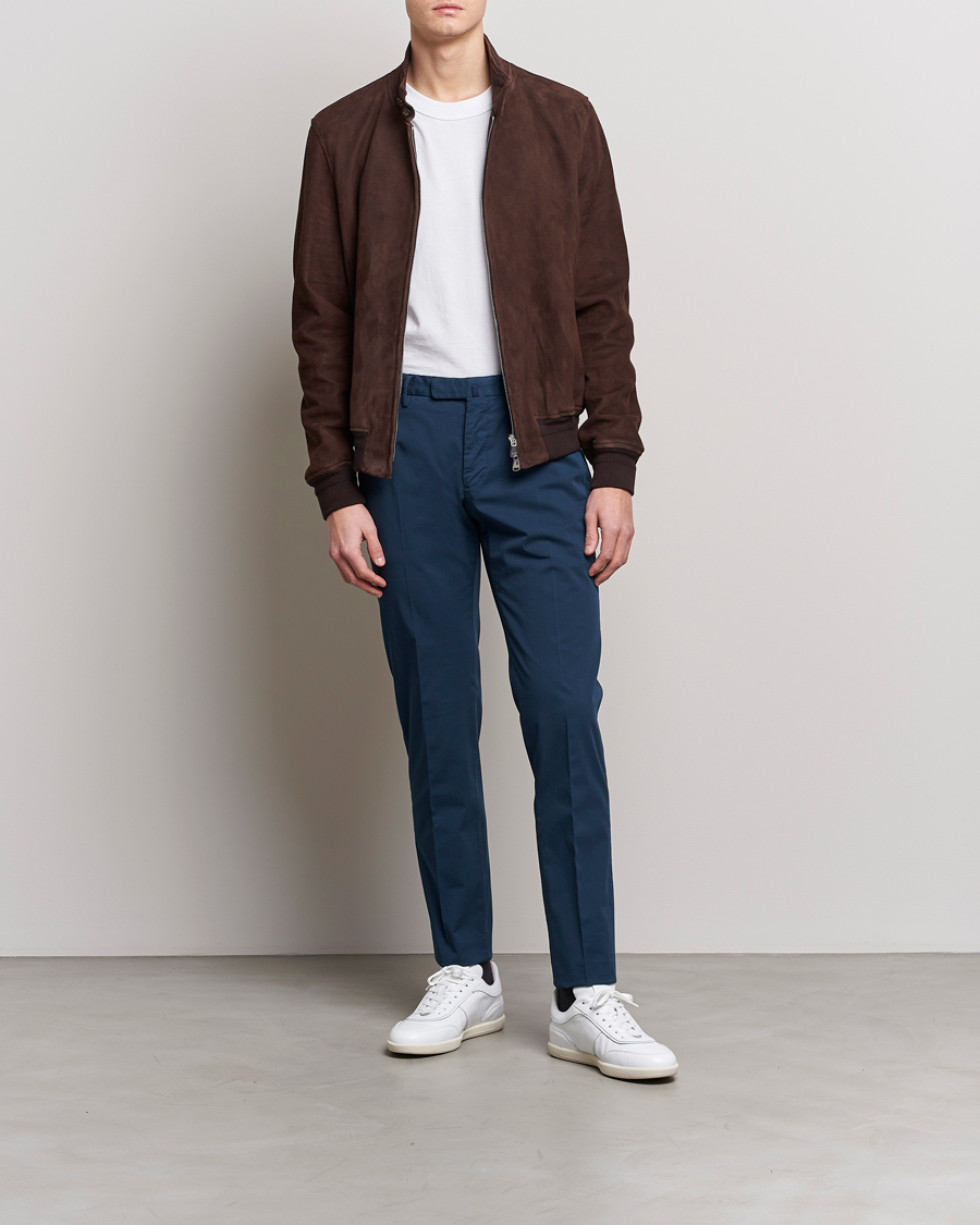 Homme | Pantalons | Incotex | Slim Fit Chinolino Trousers Navy