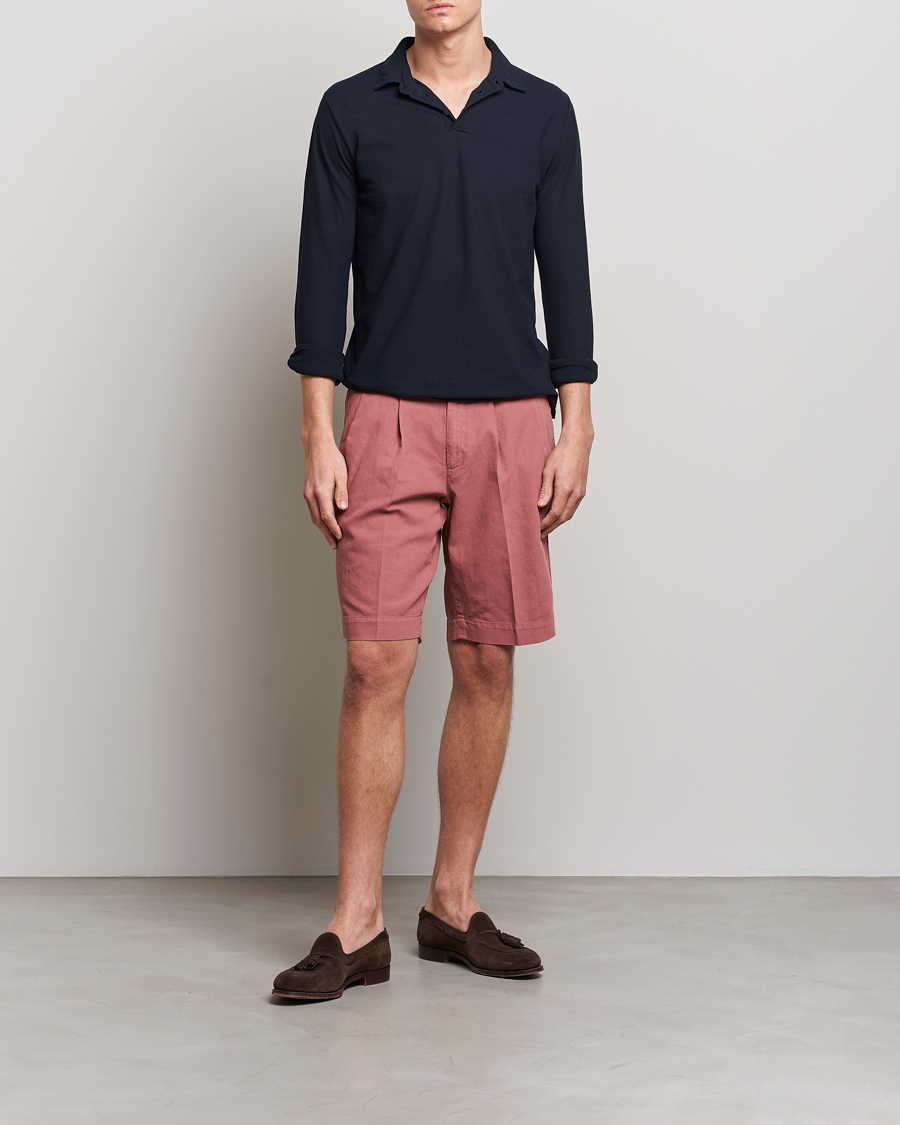 Homme | Shorts | Incotex | Pleated Chinolino Shorts Brick
