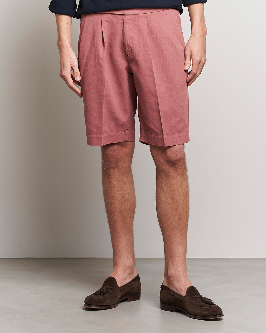 Homme | Shorts | Incotex | Pleated Chinolino Shorts Brick