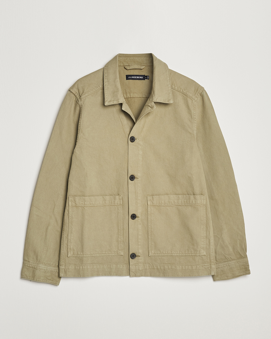 Homme | Chemises | J.Lindeberg | Lando Organic Twill Work Overshirt Aloe