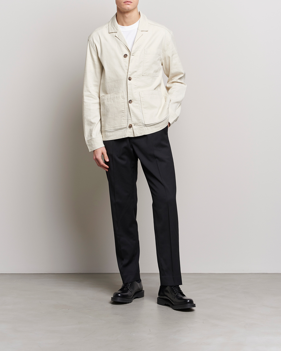 Homme | Chemises | J.Lindeberg | Errol Linen/Cotton Workwear Overshirt Turtledove