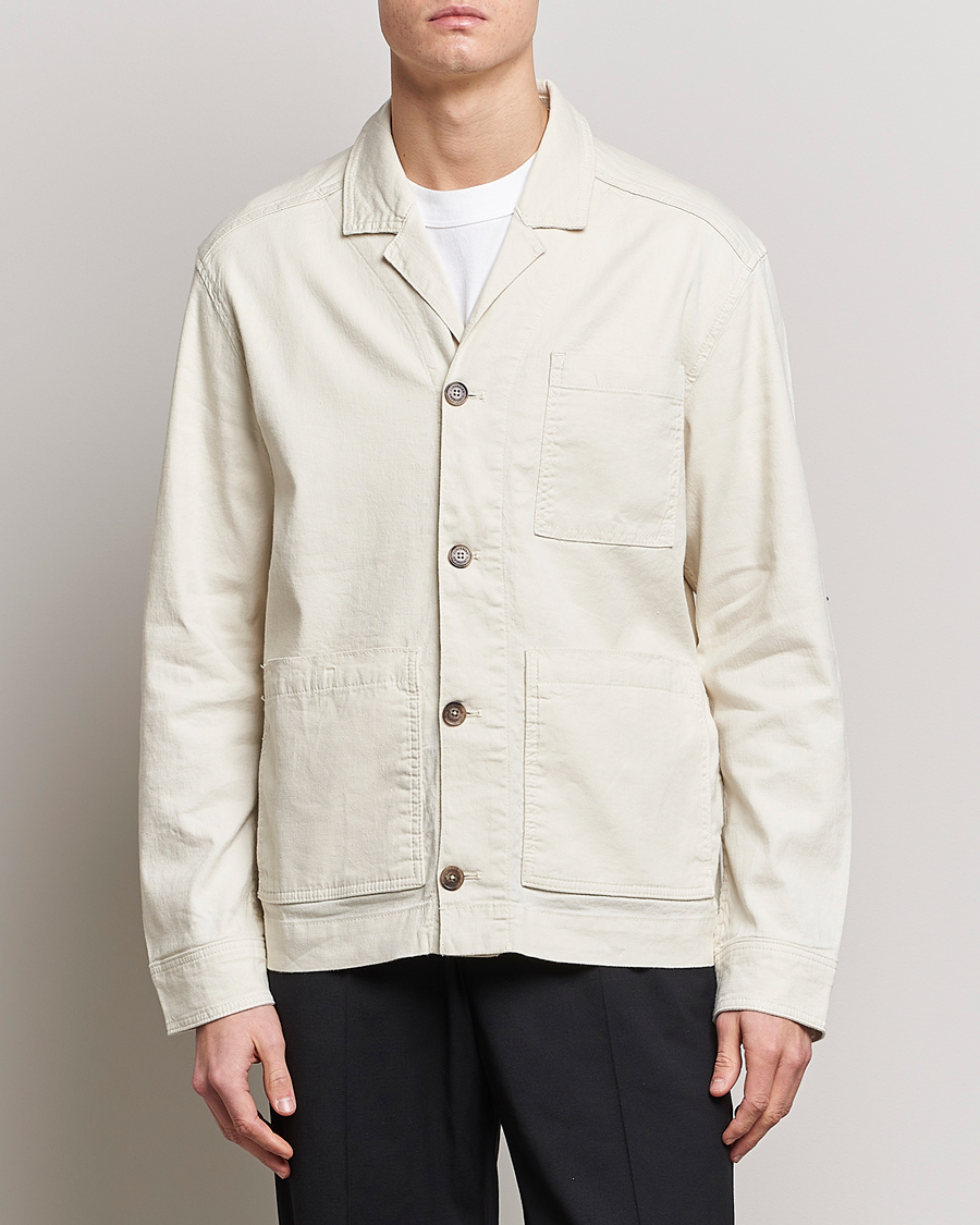 Homme | Chemises | J.Lindeberg | Errol Linen/Cotton Workwear Overshirt Turtledove