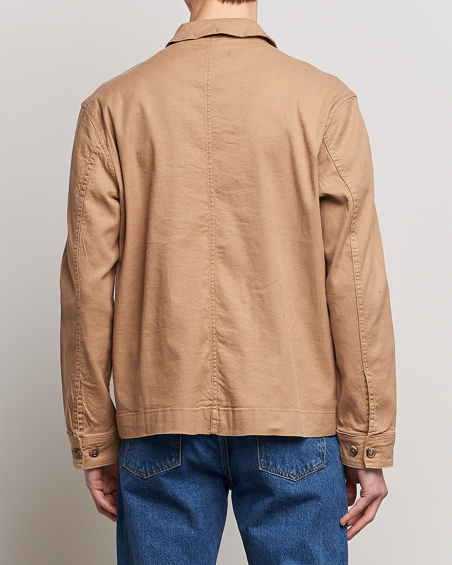 Homme | Chemises | J.Lindeberg | Errol Linen/Cotton Workwear Overshirt Tiger Brown