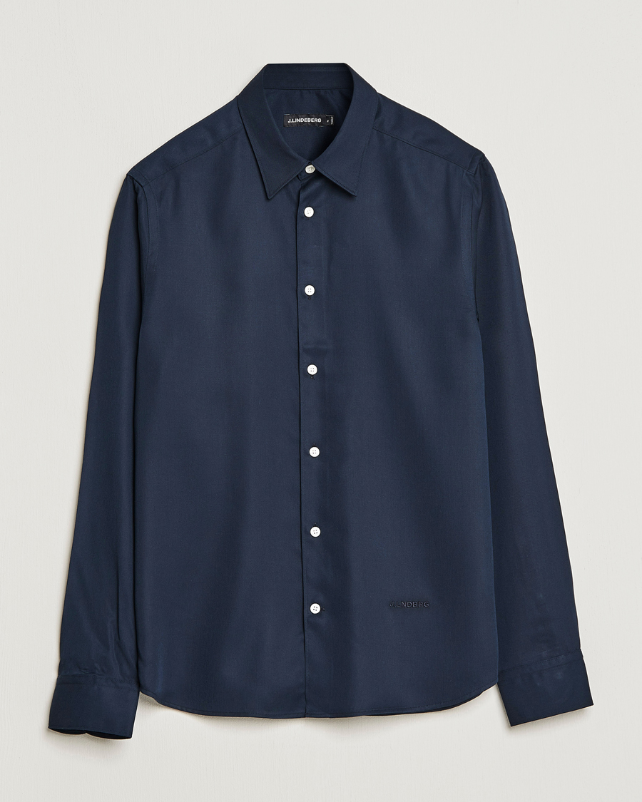 Homme | Chemises | J.Lindeberg | Slim Fit Comfort Tencel Shirt Navy