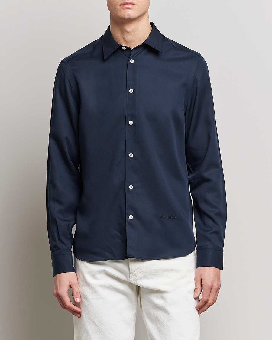 Homme | Chemises | J.Lindeberg | Slim Fit Comfort Tencel Shirt Navy