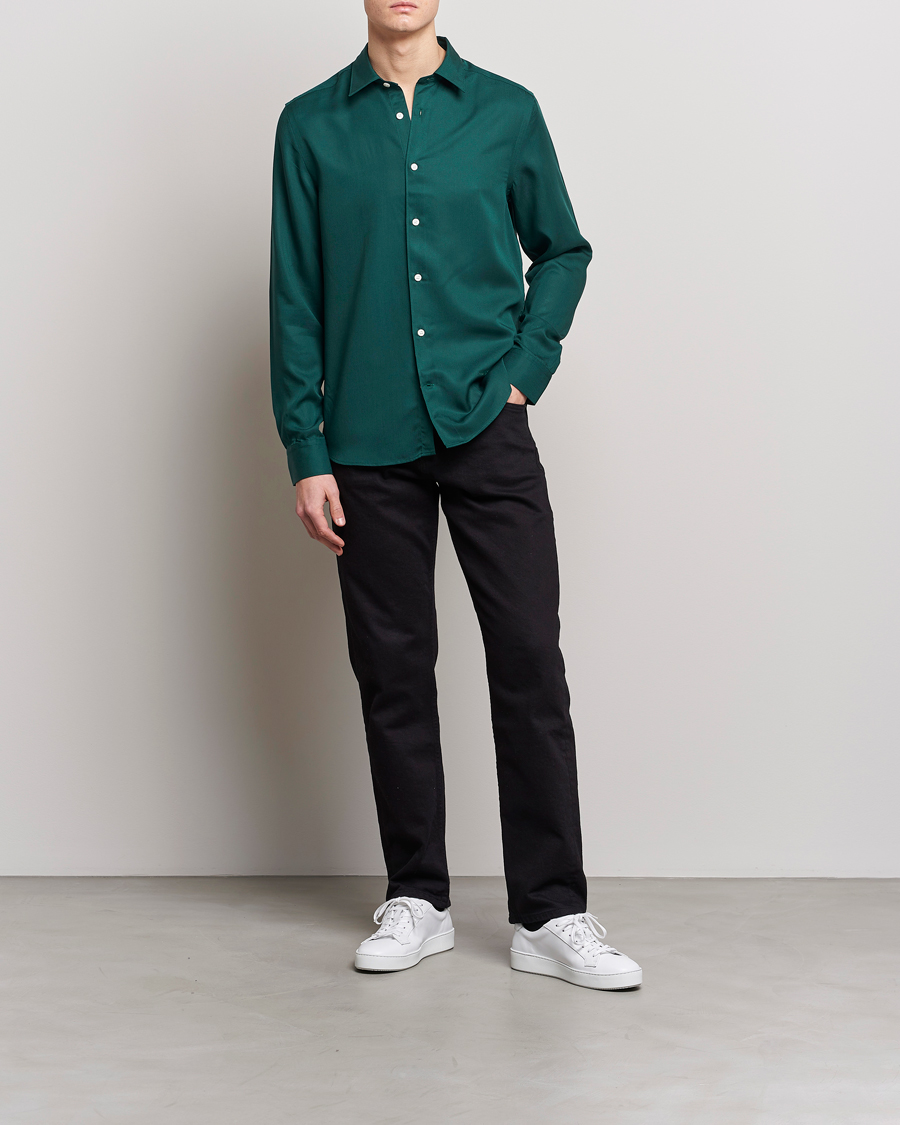 Homme | Chemises | J.Lindeberg | Slim Fit Comfort Tencel Shirt Rain Forest