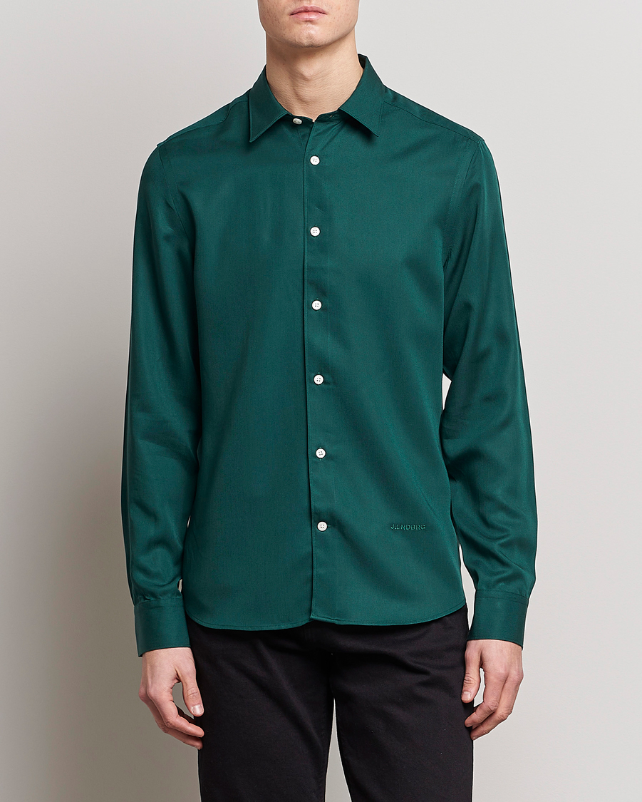Homme | Chemises | J.Lindeberg | Slim Fit Comfort Tencel Shirt Rain Forest