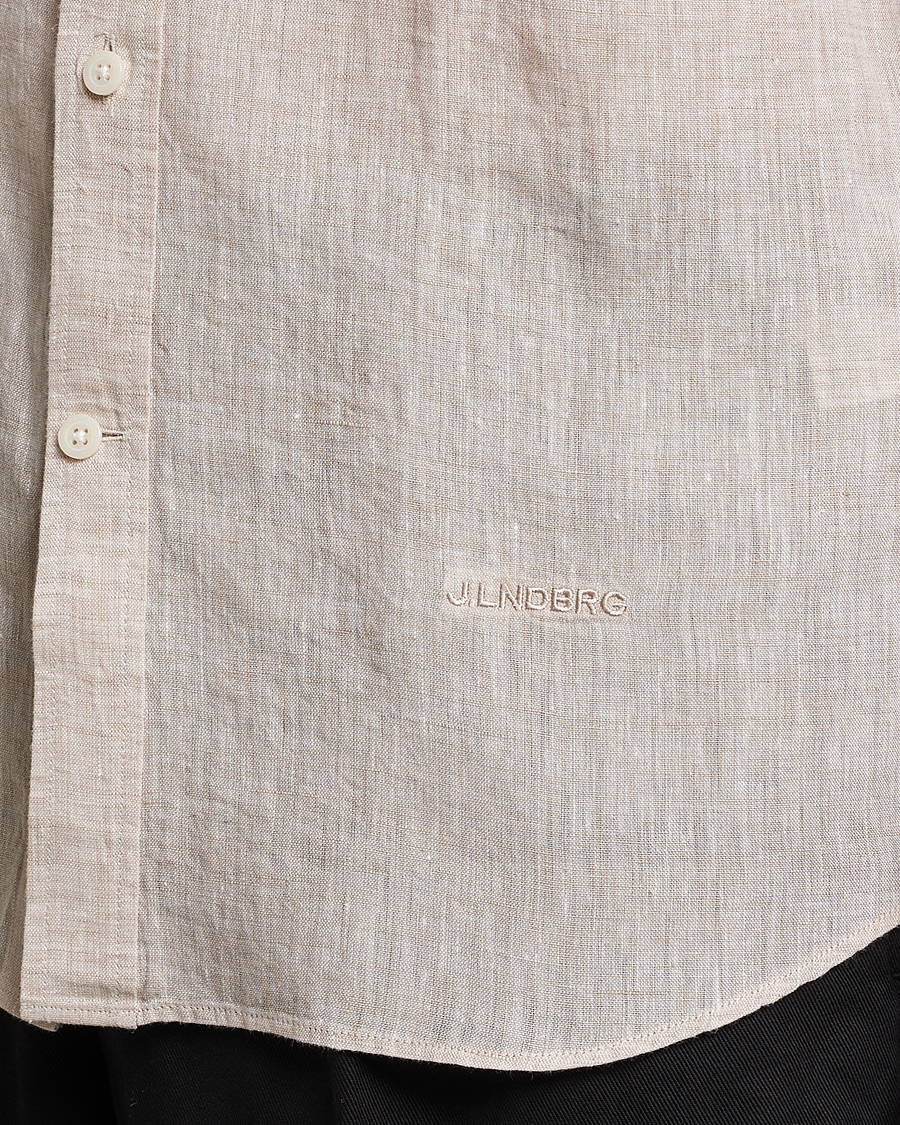 Homme | Chemises | J.Lindeberg | Slim Fit Linen Melange Shirt Safari Beige