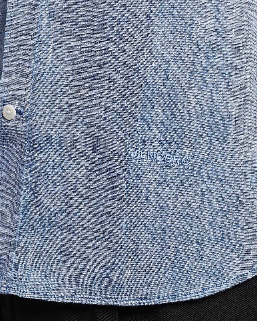 Homme | Chemises | J.Lindeberg | Slim Fit Linen Melange Shirt Lapis Blue