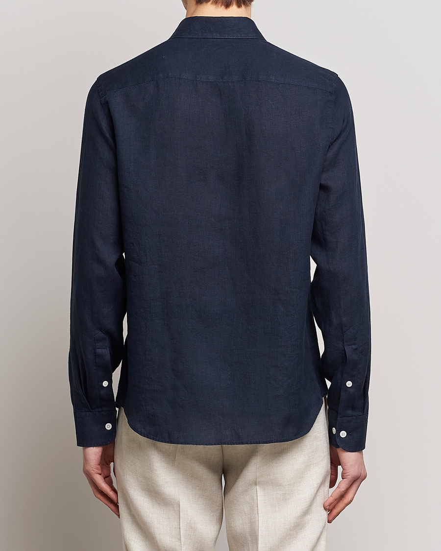 Homme | Chemises | J.Lindeberg | Slim Fit Clean Linen Shirt Navy