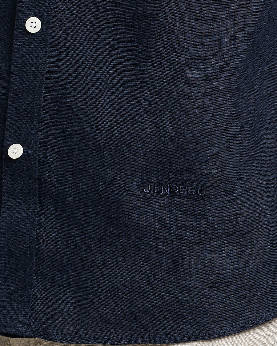 Homme | Chemises | J.Lindeberg | Slim Fit Clean Linen Shirt Navy