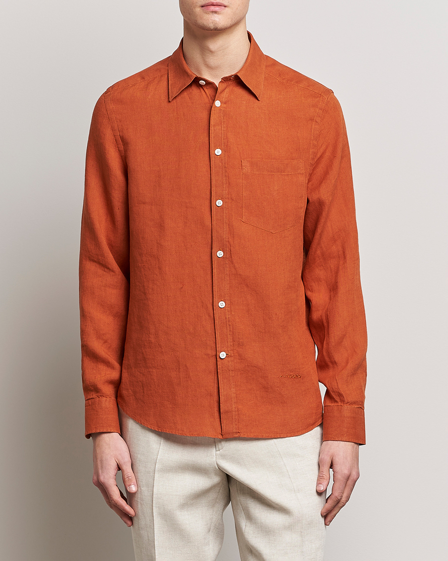 Homme | Chemises | J.Lindeberg | Slim Fit Clean Linen Shirt Bombay Brown
