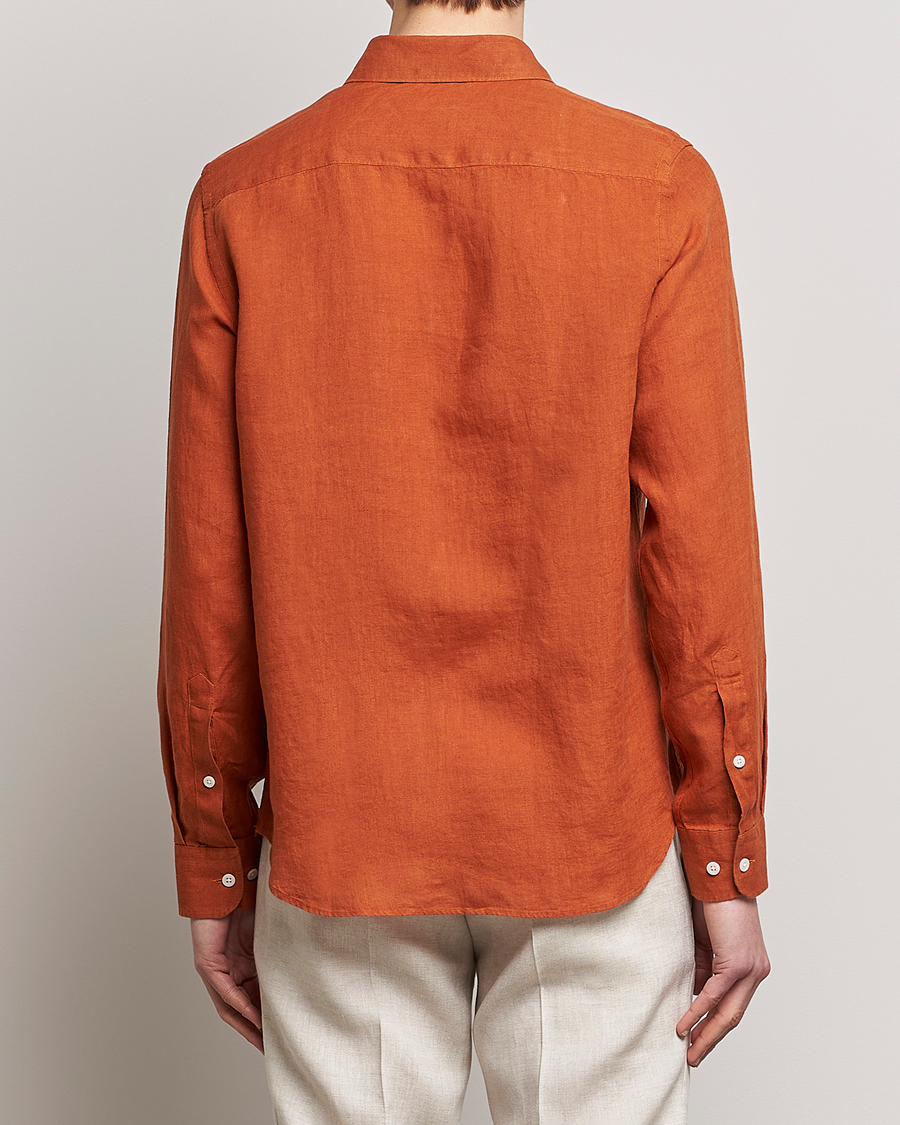 Homme | Chemises | J.Lindeberg | Slim Fit Clean Linen Shirt Bombay Brown